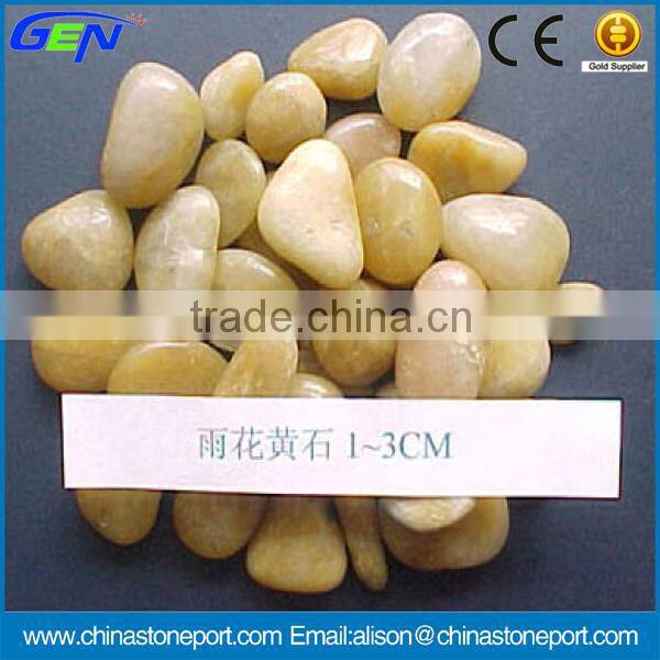 Light Yellow Polished Pebbles Small Size