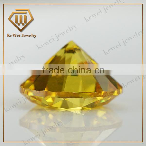 Good Quality Fashion Round Brilliant Cut 7.0mm yellow Cubic Zirconia