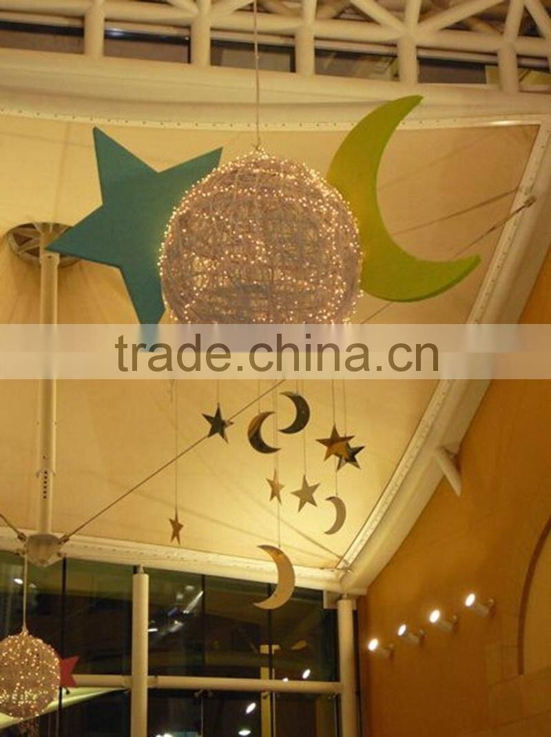 Hanging Ball with LED Light Ramadan Star for shopping Mall Ramadan decoration