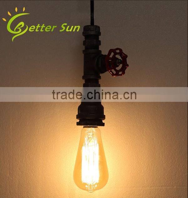 Loft Retro DIY Industrial Water Pipe Metal Pendant Lights Lamps