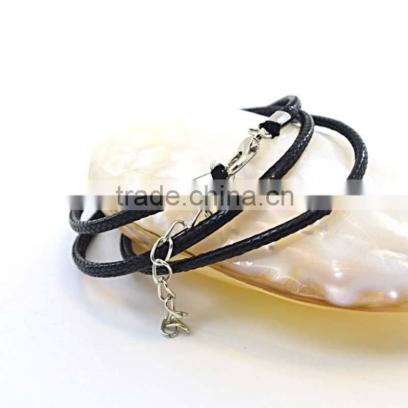 Alloy Jewelry Main Material and Chains Necklaces nylon leather necklace chain Black