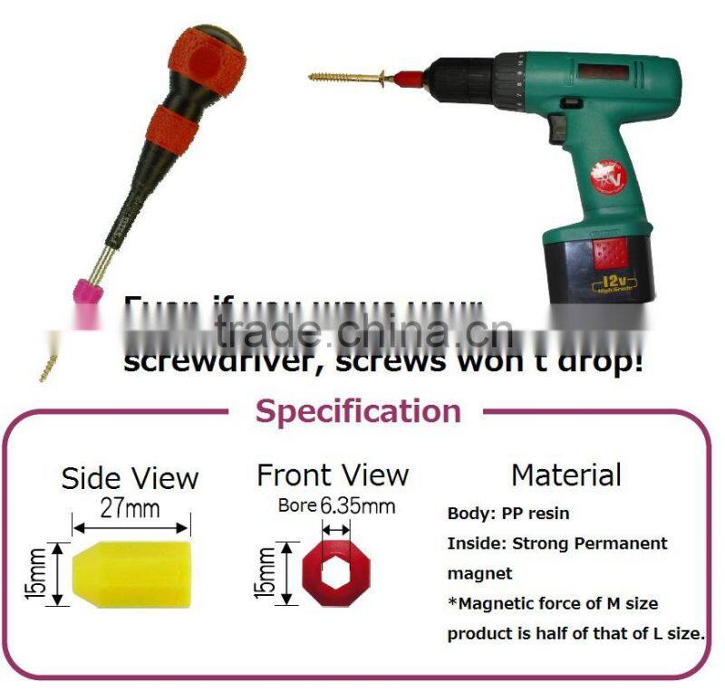 colorful and easy to use screwdriver tip magnet to magnetizer your screwdrivers made in Japan