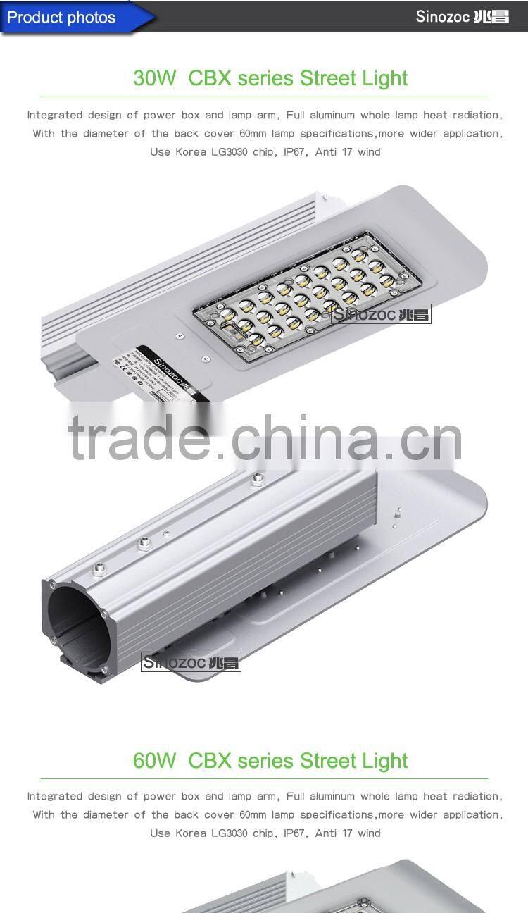 Sinozoc Hot sale waterproof Ip67 outdoor LED street light housing led garden light led road light LED highway lighting