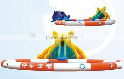inflatable bear water slide with swimming pool water park
