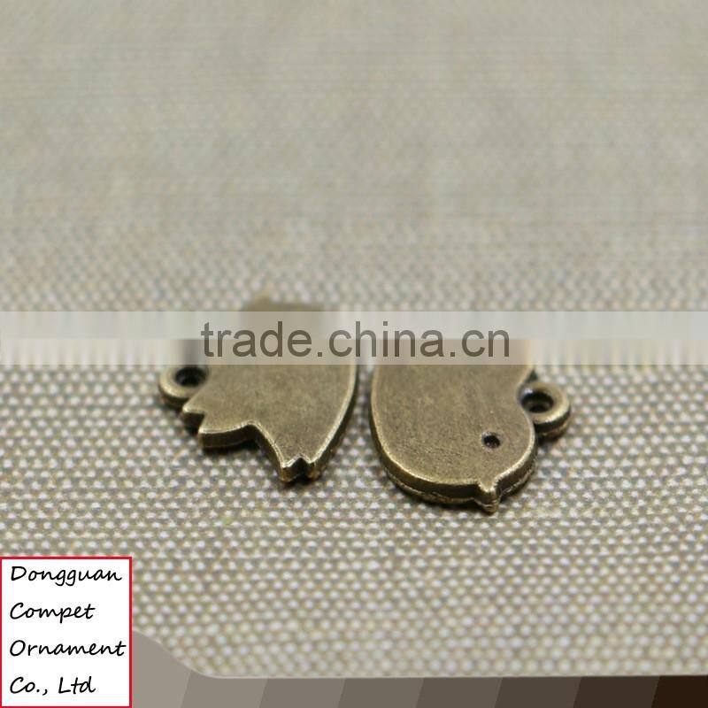Manufacture selling ancient bronze zinc alloy diy birds pendant