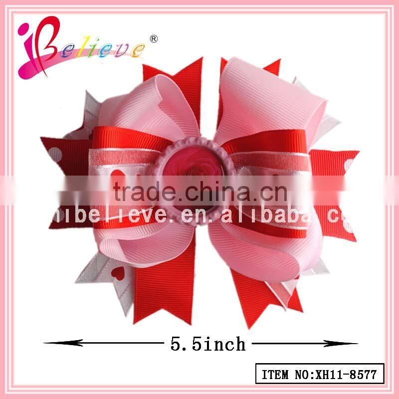 2015 Customized girls hair bow bouqitue valentine's day headwear