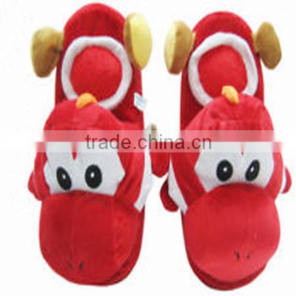 new design plush slipper/plush animal slipper/customized soft stuffed slipper