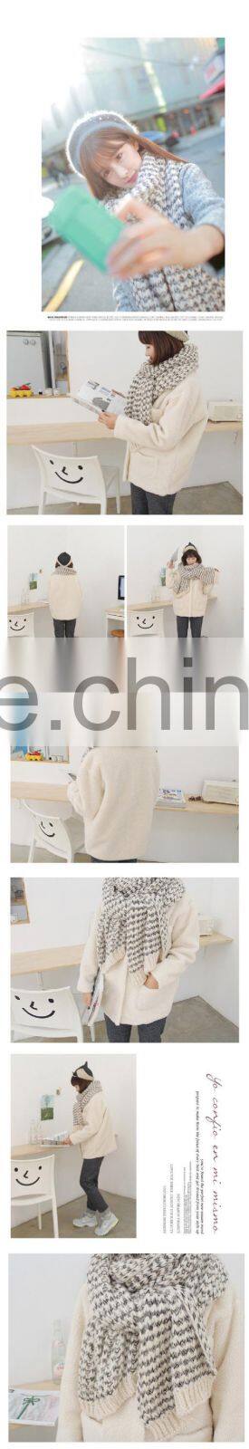 Fashion Newest Two Colors Mohair Knitted Unisex Women Man Winter Scarf