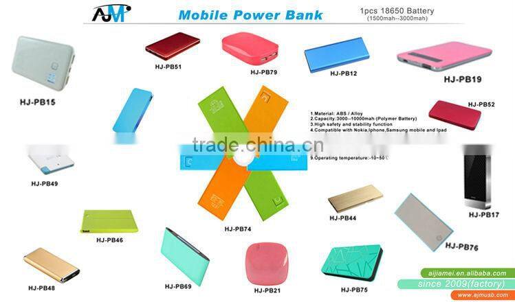 Utral Slim Credit Card Power Bank 2000mah and built in usb cable