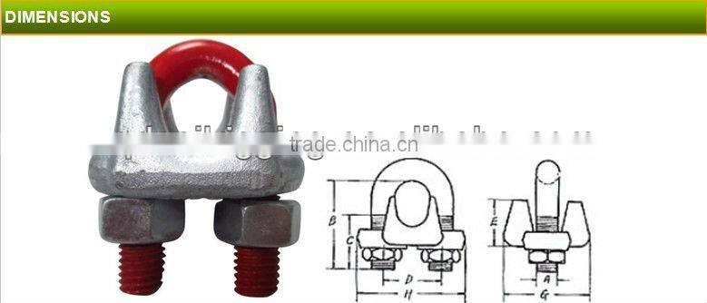 high quality hot sale 45# us type G-450 hot dip wire rope clips