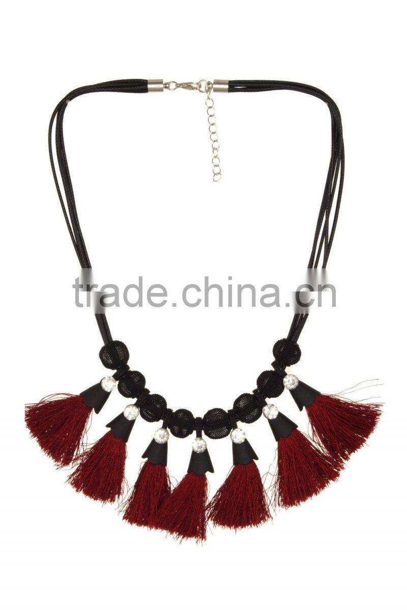 Trendy Fashion Tassel Rhinestone Necklace