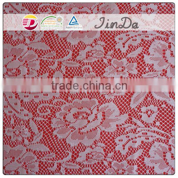 Lady fancy white polyester lace used for garments wholesale in stock