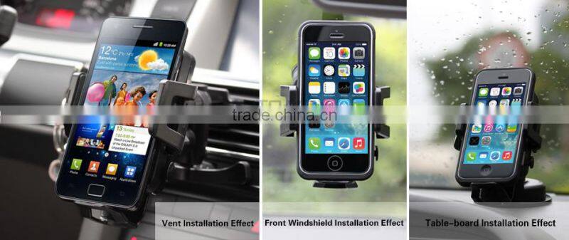 CE certificated qi wireless car charger color black