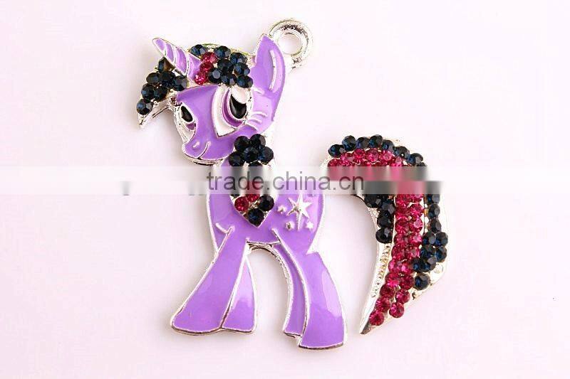 2016 Newest Fashion Cute Fruit shape Rhinestone Charm Cartoon Pendants For Kids Necklaces Jewelry Making!