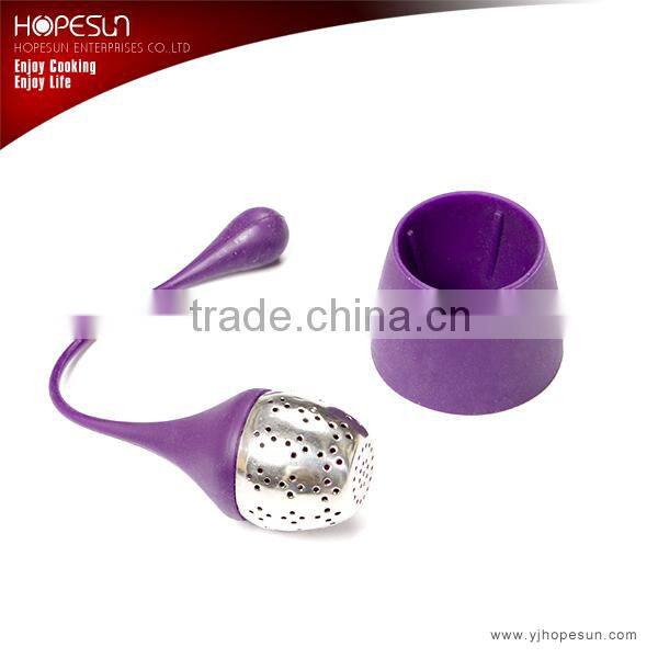18/8 and silicone meterial purple tea infuser