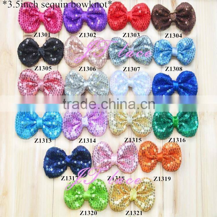 Vertical stripes hair bow - rhinestone hair bow - ribbon hair bow button centre
