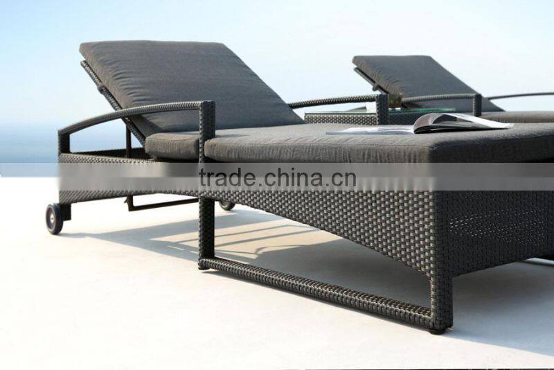 Patio Furniture Outdoor Rattan Wicker Double Sun Lounger(DH-9677)