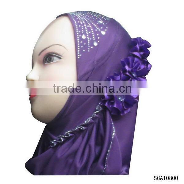 2014 latest design Alibaba website hot fix rehinestone scarf, coral scarf, silk flower design scarf