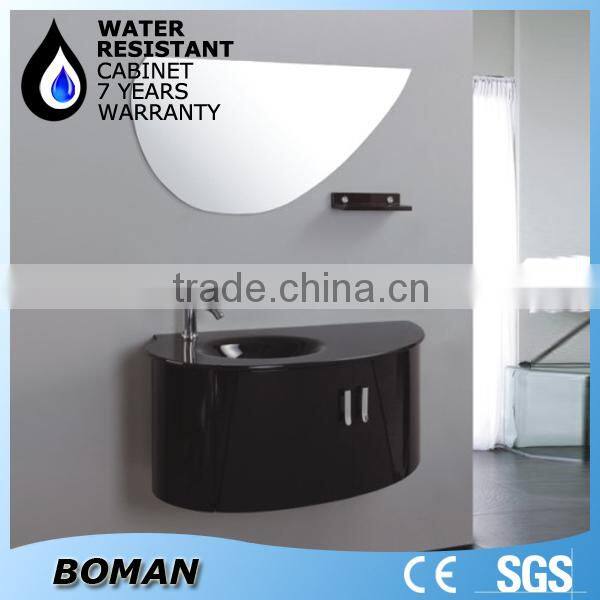 wall hung pvc bathroom stone wash basin cabinet