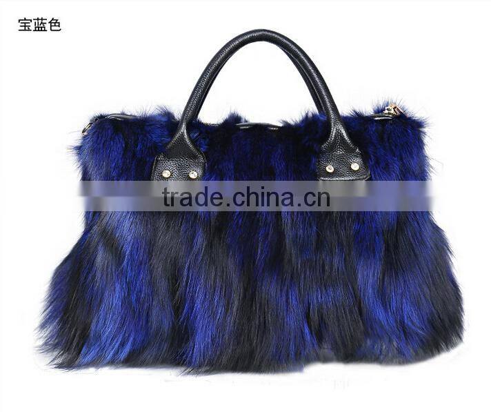 Fashionable Handbag Wholesale Bag Real Fox Fur Handbags For Ladies 2014