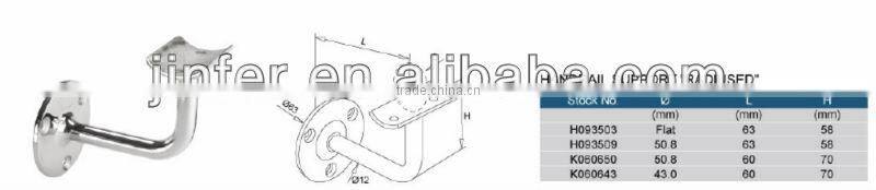 Stainless steel wall mounted handrail bracket, stainless steel wall handrail bracket, handrail support, wall mount handrail brac