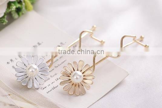 new fancy decorative flower beaded hair bobby pins hair clip
