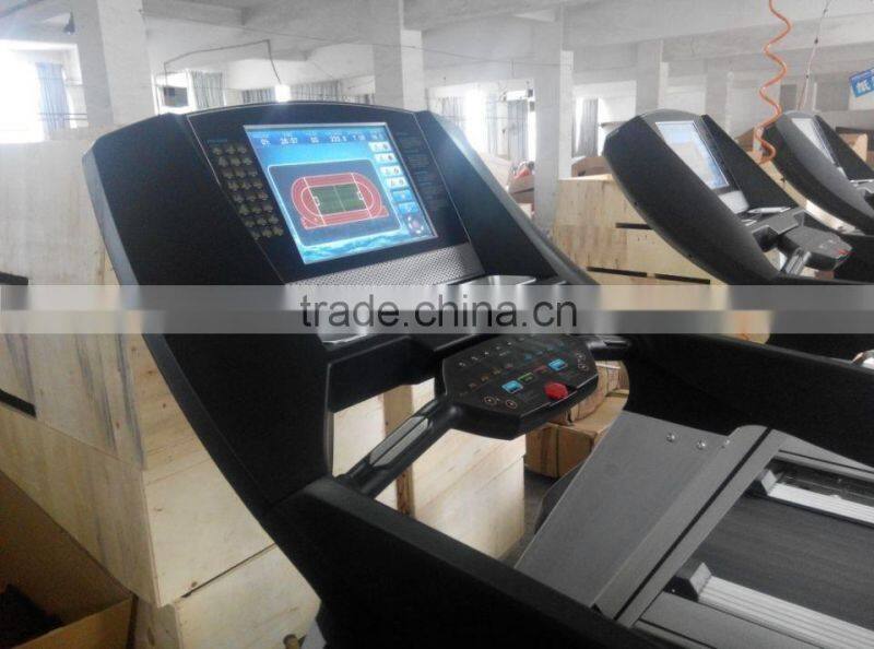 2015 Best sales Commercial Treadmill with heart rate sensor, touch screen and TV
