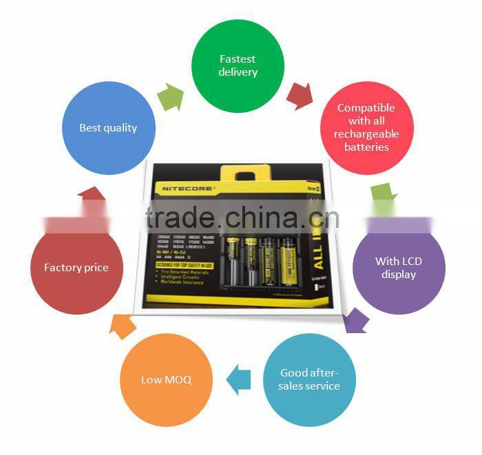 in stock Original Nitecore chargers D4/D2/I4/I2 18650 battery charger 12v 220v inverter with battery charger