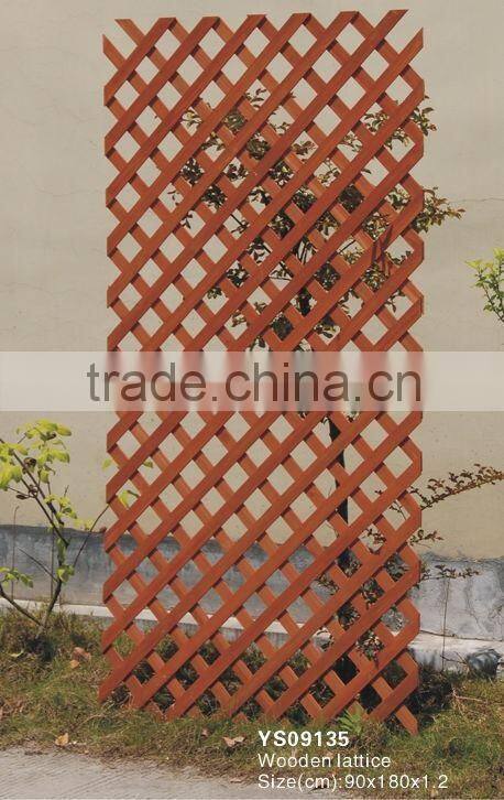 Outdoor solid wooden farden fence with trellis