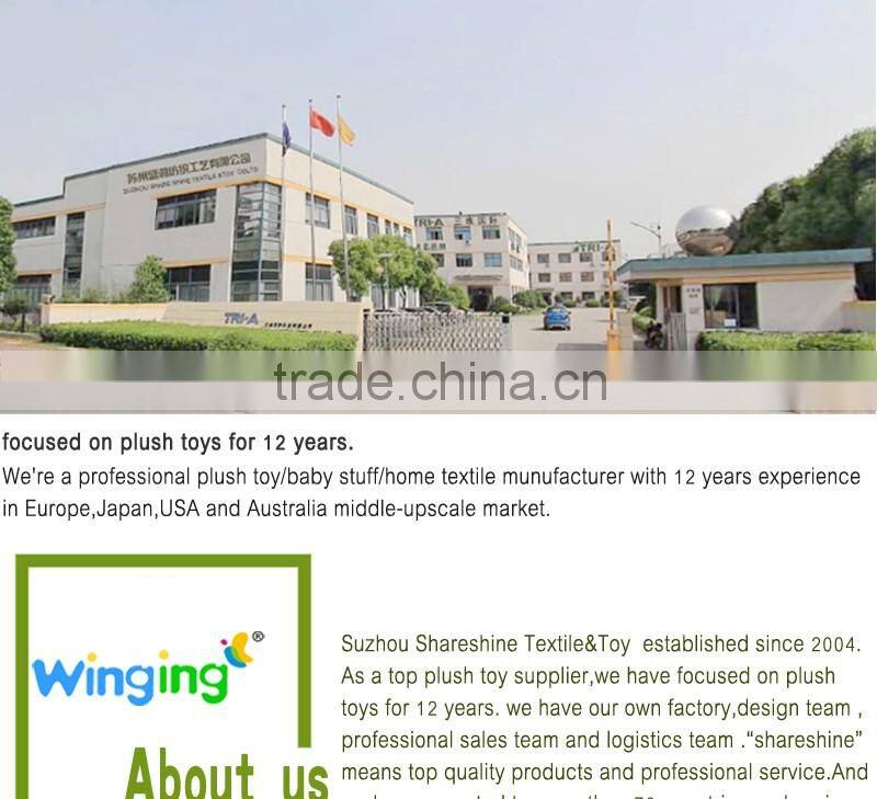 Promotional wholesale soft animal plush rattle toy custom baby rattle