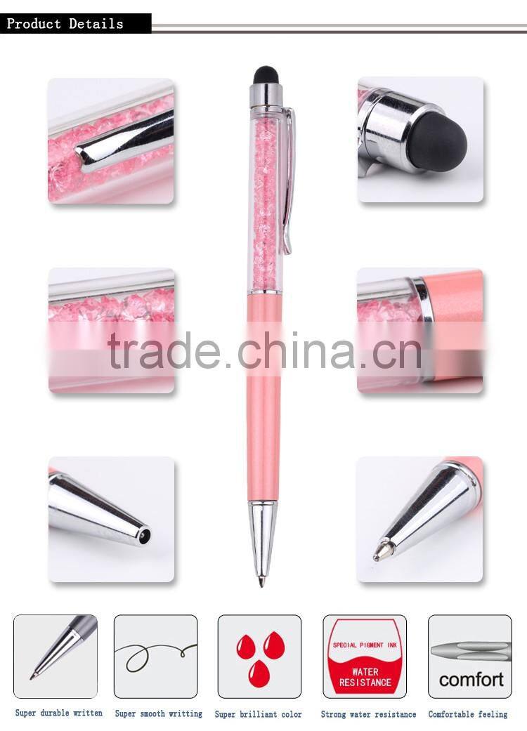 office & school supplies crystal ball pen customized logo with stylus promotional crystal stylus pen