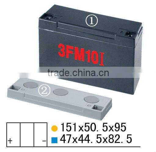 6v10ah emergency light sealed lead acid AGM battery containers