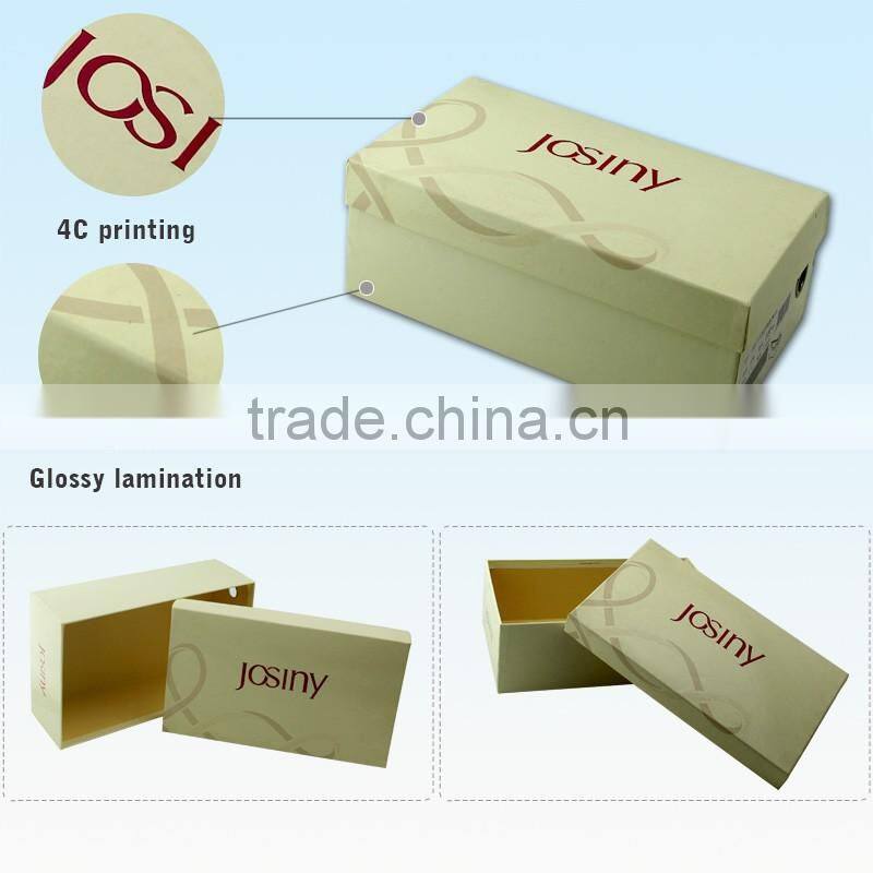 Customized size luxury design printed packaging paper shoe shaped gift boxes