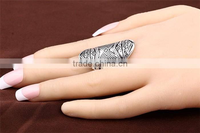 Full metal zinc alloy bohemian vintage graven gold finger ring jewelry