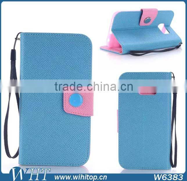 Fashion Korean Style Magnetic Flip Leather Case Stand Wallet Holster For Samsung Galaxy S6 G9200