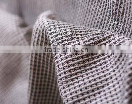 Waffle natural/black linen cotton fabric