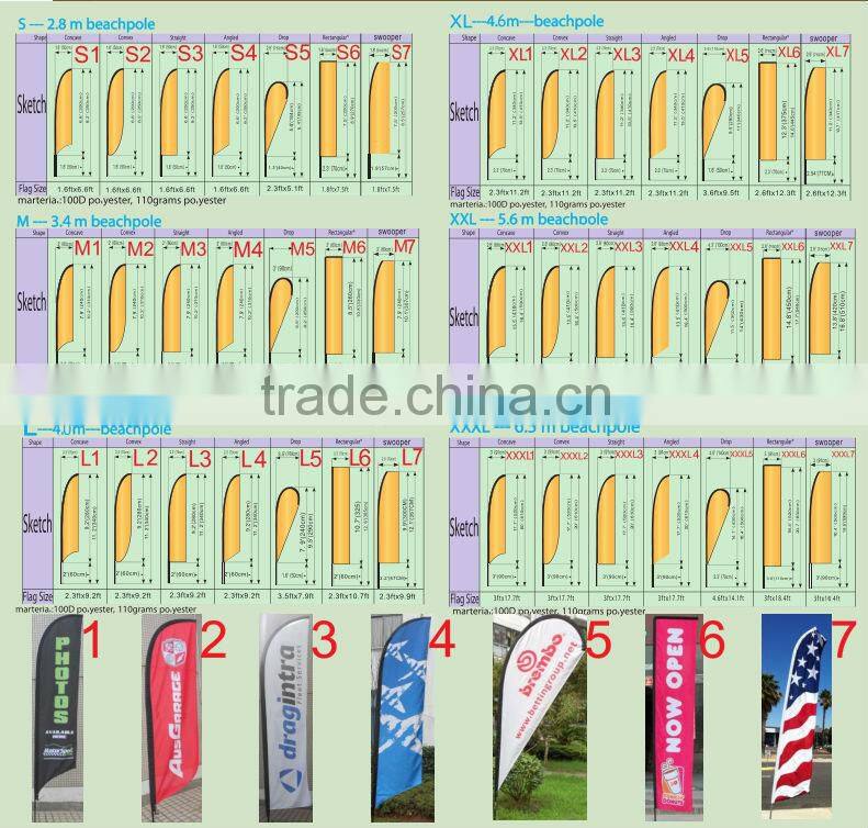 Various waterproof teardrop banners