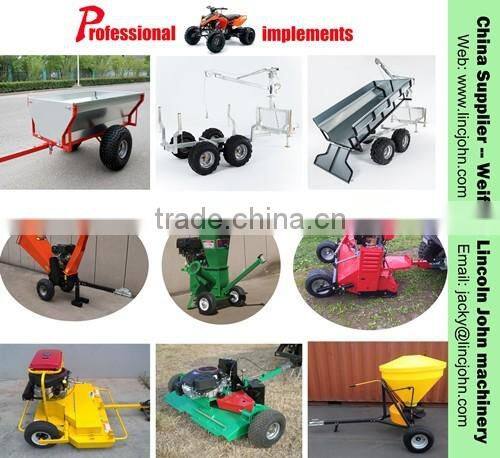 ATV tow behind box dump trailer with 300mm high cage