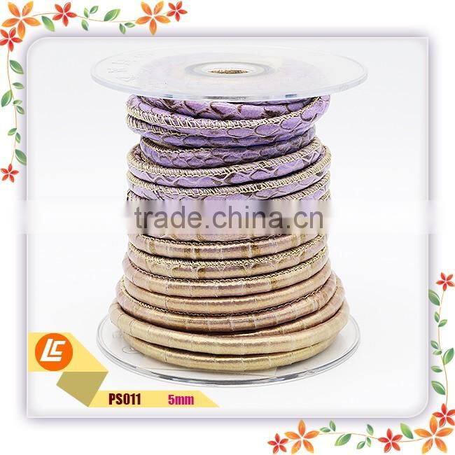 Good Quality Round Genuine Snakeskin Leather String with different colors