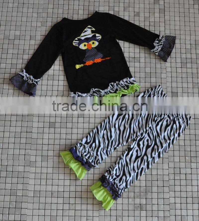 2016 latest design infant floral pumpkin cat halloween clothing