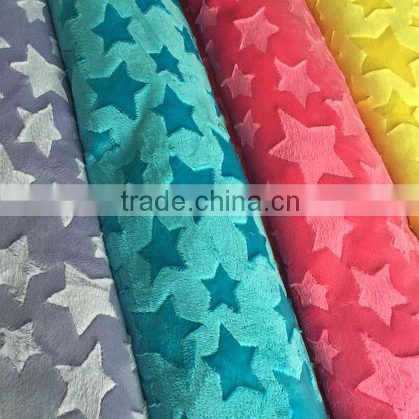 Retails Washable 2016 Poland Fashion 250gsm Soft Polyester Minky Star