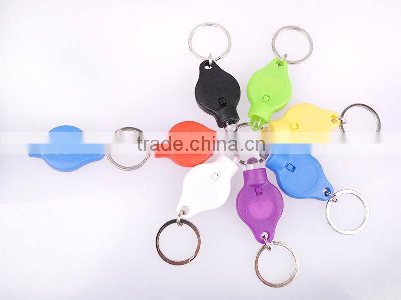 high quality Plastic 40000mcd White light LED promotion key chain factory