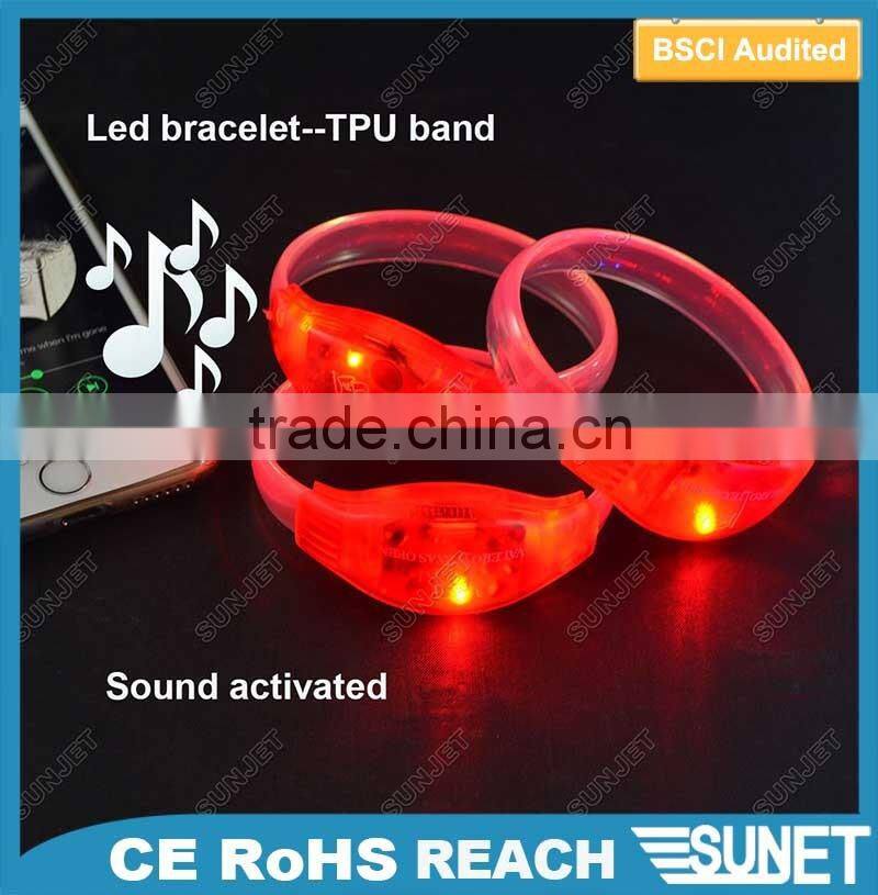 wholesale party supplies plastic soft LED TPU bracelet