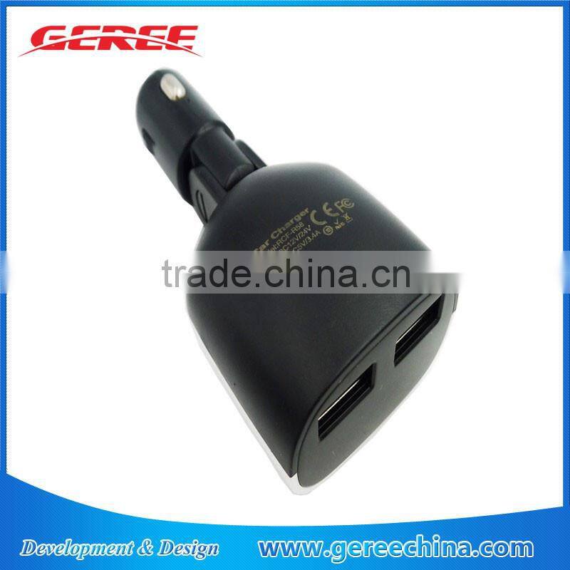 Dual USB 5v Car Charger Adapter(5v/2.4A and 5V/1A output)with LCD Screen Display