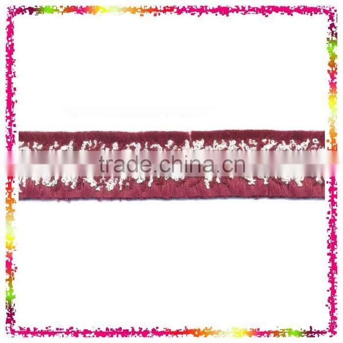 Blue Denim Gold Metallic Ivory Cotton Braided Decorative Trim for apparels