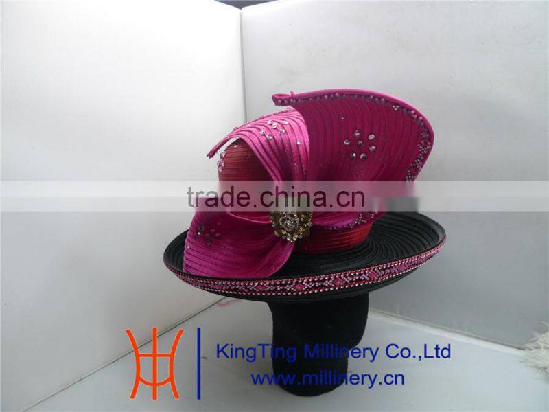 Wholesale Church Hat For Ladies Red/Black BM-5013