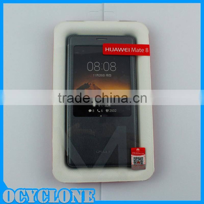 Gold Gray Original Real Leather Ultra Thin Flip Cover fo Huawei Mate 8