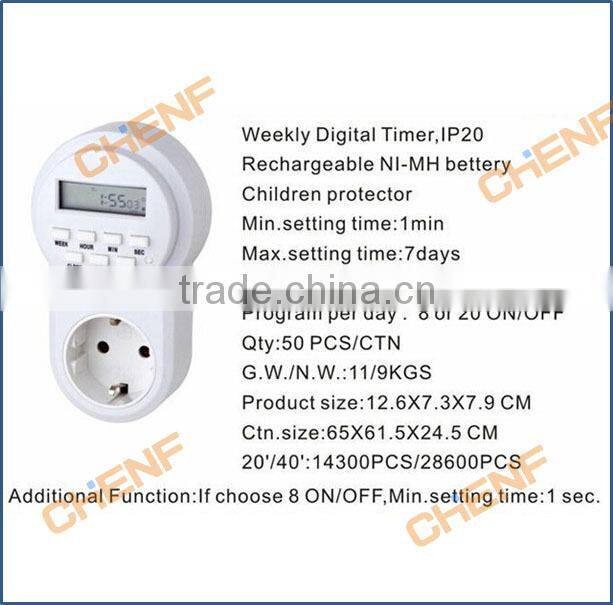 Newest 16A/230V 24 Hours Programmable Timer Socket