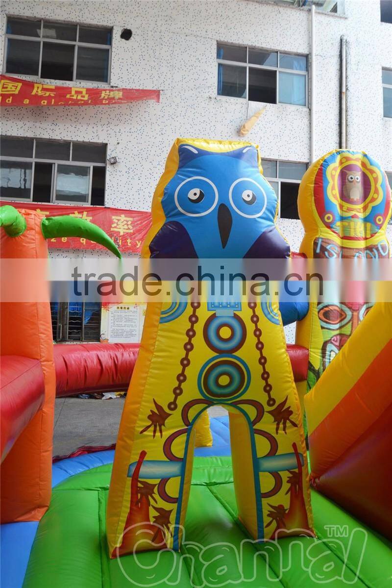 Tiki Island inflatable playground obstacle fun city for sale