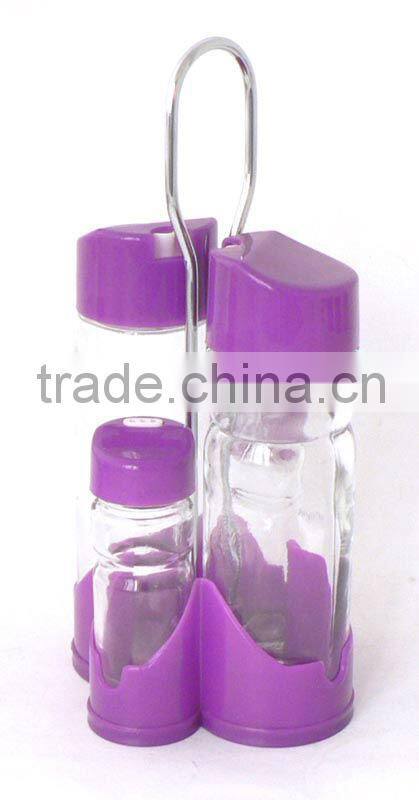 4pcs/set cruet bottle glass spice storage jars
